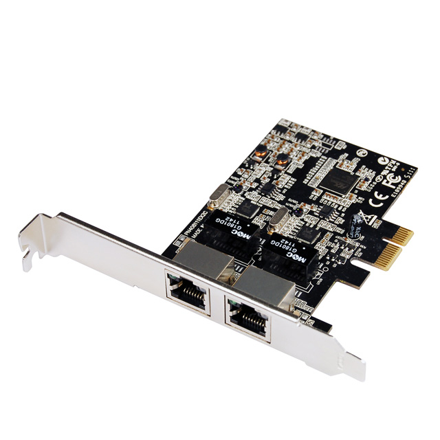 N-380 Realtek PCIe 2-Port Gigabit Ethernet Card w/ WOL